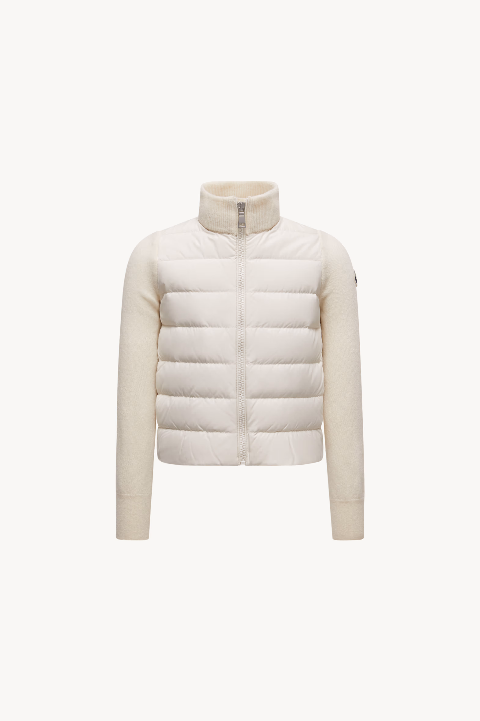 Cárdigan con cremallera de lana acolchada Niña Blanco Moncler 0